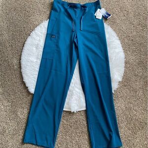 Jockey Easy Care Scrub Pants Caribbean Blue New Drawstring Waist Womens Size XST